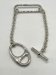 【IT1BSBNSS220】HERMES エルメス Ag925 シェーヌダンクル パンク SH シルバー ブレスレット 23.6g