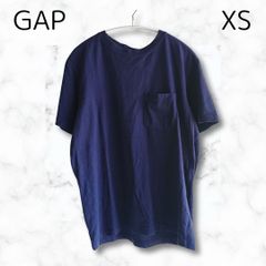 a725 【GAP】ギャップ 半袖 Ｔシャツ (XS) 紺 胸ポッケ 夏
