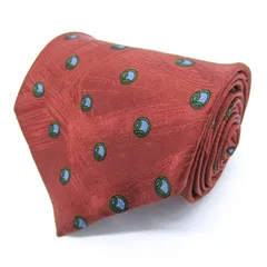 ロベルタ・ディ・カメリーノ ブランド ネクタイ シルク ドット柄 小紋柄 総柄 PO メンズ オレンジ Roberta di Camerino 【中古】