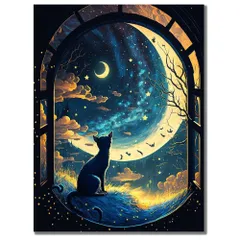 ☆ 四角ビーズ ☆ ダイヤモンドアート ダイヤモンドアート キット ダイアモンドアート 月 猫 キットセット ダイヤモンド絵画 ツールセット ダイヤモンドペインティング ビーズアート ツール ビーズ おしゃれ 可愛い かわいい オシャレ 手芸 ホビー 趣味