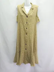 ◇ ◎ AZUL BY MOUSSY キレイめ 大人 フレア ノースリーブ ロング丈 ワンピース サイズM マスタード レディース E  【1406050072803】