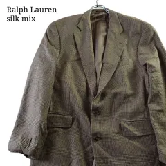 【シルク混合】polo university club Ralph Lauren ラルフローレン テーラードジャケット グレンチェック ウール