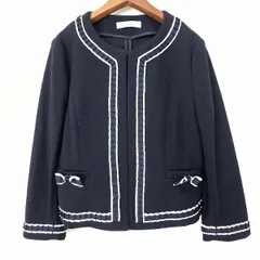 #anc ギャラリービスコンティ GALLERYVISCONTI ジャケット 2 紺 白 リボン フリル ノーカラー レディース [899774]のサムネイル