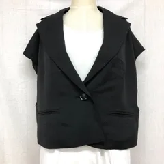 タグ付 Shelly island 後リボンジャケットベスト ショート丈 フレンチスリーブ バックスリット&リボン ワンボタン テーラードジャケット