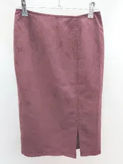 ◇ 美品 BEAMS HEART 起毛 ノンストレッチ 上品 フォーマル オフィス 膝丈 タイト スカート サイズ0 ボルドー レディース E  【1304050031458】