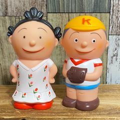 サザエさん　貯金箱2点セット サザエさん カツオくん 2体セット貯金箱 ソフビ人形 長谷川町子美術館