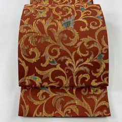 袋帯 草野一騎 市松 引き箔 正絹 AO-4322