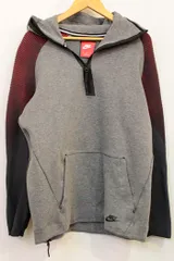 【中古】 NIKE メンズパーカー L NIKE/TECH FLEECE DYNAMIC HALF ZIP/L/ライトグレー
