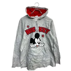 Disney フリース キャラクターパーカー Ｌサイズくらい ディズニー レディース ミッキー グレー 古着卸 アメリカ仕入 t2412-3173