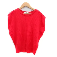 N.Natural Beauty Basic N.ナチュラルビューティーベーシック ニット カットソー ラウンドネック フレンチスリーブ レースアップ M オレンジ /HO37のサムネイル