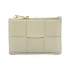 ボッテガヴェネタ BOTTEGA VENETA カードケース キーポーチ マキシイントレチャート 750070 グレーグリーン レザー カードケース コインケース グレーグリーン キーリング付き レディース Used B