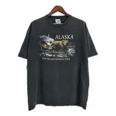 TENNESSEE RIVER アニマルプリント グリズリー 半袖Ｔシャツ ブラック(メンズ 2XL)中古 古着 U1953