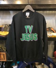 新作●MAD MOUSE COMIC マッドマウスコミック TV JESUS SWEAT 8oz.裏起毛 スウェット トレーナー ブラック 黒 新品【サイズ ＸＬ】