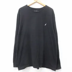 XL/古着 ノーティカ 長袖 ブランド Tシャツ メンズ ワンポイントロゴ 大きいサイズ コットン クルーネック 黒 ブラック 25aug29 中古
