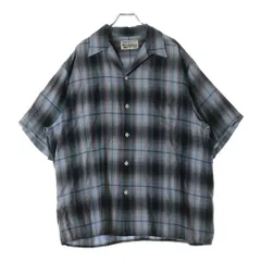 即完売人気カラー　ワコマリア　オンブレチェックシャツ　gray Sサイズ オンブレチェックオープンカラーシャツ タイプ3 (グレー) 24SS