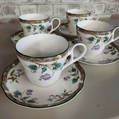 Noritake 　Primachina  ノリタケ　プリマチャイナ　スミレ柄　カップ＆ソーサー　4 客セット