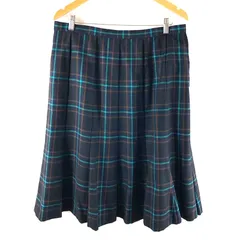 レリアン leilian スカート チェック柄 裏地付き チャック付き ウール100％ 緑 茶 ネイビー 15+サイズ 951828