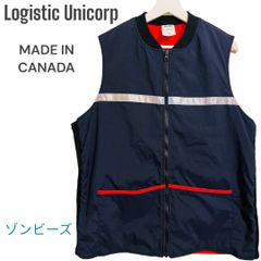 Logistik unicorp ワークベスト Lサイズ ネイビー バイカー チョッパー フリスコ　古着