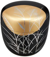 Y2853-7 茶道具 蒔絵師 東千鶴 凡鳥桐蒔絵 細中次 棗 茶器 共