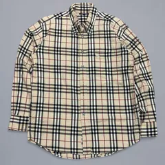 BURBERRY バーバリー ロンドン ボタンダウン シャツ ノバチェック ベージュ S KT60-D7-KG