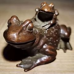 オブジェ 置物 オーナメント カエルの親子 かえる ガーデニング 庭 装飾 銅 インテリア ミニチュア 可愛い 室内 屋内 インテリア雑貨 玄関