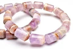 天然瑪瑙 アメジスト＆クレイジーレースアゲート共生　15x10mm　チューブ ブレスレット 1個売り  パワーストーン 天然石 _BG5538