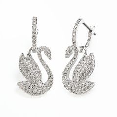 SWAROVSKI スワロフスキー スワン ドロップピアス - メルカリ