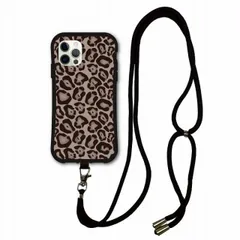 [iPhone14 Pro] スマホショルダー付 iPhone13 i-coronケース アイフォン 15 Pro 13 12 XS XR se2 se3 8Plus スマホケース 全機種対応 耐衝撃 カバー 側面保護 ヒョウ柄 アニマル グレー かわいい
