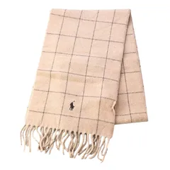 新品 ポロ ラルフローレン POLO RALPH LAUREN マフラー リバーシブル ウインドウペイン柄 男女兼用 PC0743-220 キャメル クリスマス プレゼント