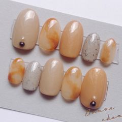 No.407】ネイルチップ 韓国ネイル ニュアンス 人気 鉱物 天然石 お洒落