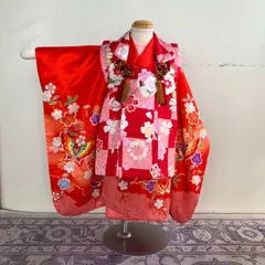 【良品】七五三3歳女の子着物　半襦袢・被布セット　レトロ　＃きもの猫田　T393