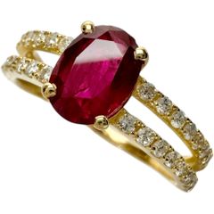 12号 ルビー 1.107ct ダイヤモンド 0.32ct リング・指輪 K18ゴールド 18金  2.6g レディース 【中古】【真子質店】【NN】