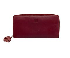 LOEWE ロエベ 長財布 レッド ラムレザー タッセル付き - メルカリ