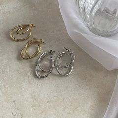 ピアス フープピアス 両耳用 立体的 ユニーク チタンポスト 合金 カジュアル スーツ レディース ジュエリー 大人 大人かわいい デイリー 上品 きれいめ  大人 大人かわいい 韓国アクセサリー 327p シースキー【seasukii】