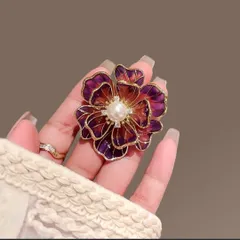 ブローチ春大きいレディースセレモニー花かわいい上品大人母コサージュお洒落結婚式紫