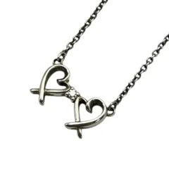 TIFFANY ＆Co. ティファニー シルバー925 1P ダイヤモンド パロマピカソ ダブルラビングハート ネックレス ブランド ハート かわいい アクセサリー レディース 中古 W４