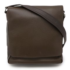 LOUIS VUITTON ルイ ヴィトン タイガ ミロ ショルダーバッグ メッセンジャーバッグ 斜め掛け レザー グリズリ 茶 ブラウン シルバー金具 M32688