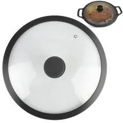 【人気商品】蒸し蓋 ガラス/シリコーン 直径33cm グリドルパン対応 専用蓋 (蓋-33cm) 【日丸優品】マルチグリドルパン