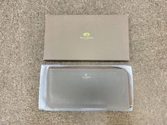【na-00095】 PELLE BORSA 　ペレボルサ　 L字ファスナー　長財布　財布　レザー　グレー