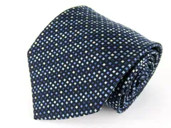 アクアスキュータム ブランドネクタイ スクエア柄 グラデーション シルク 日本製 メンズ ネイビー Aquascutum 【中古】