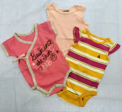 【まとめ売り 女の子】べビーギャップ ロンパース エーアーベー 肌着 3点セット 60cm ベビー服 中古