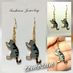 キジトラ猫ピアス(イヤリング他変更可能)