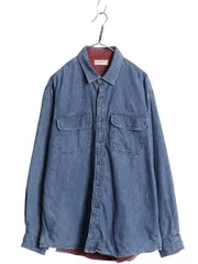 【お得なクーポン配布中!】 80s USA製 エルエルビーン 長袖 デニム シャツ メンズ L / ヴィンテージ チェック フランネル ライナー付き 長袖シャツ ワーク ジャケット