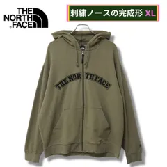 ノースフェイス ジップパーカー XL カーキ色 00s THE NORTE FACE 刺繍ロゴ ストリート オーバーサイズ ビッグシルエット ゆるだぼ Y2K 裏毛 パイル ジップアップフーディー フーディー パーカー テック 古着 L1060
