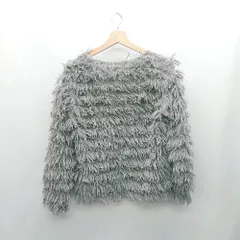 ◇ ⊇ me+em select ミームセレクト ボア 長袖 カットソー サイズF グレー レディース E  【1501160034885】