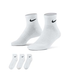 ナイキ NIKE ソックス ユニセックス ナイキ 3P エブリデイ クッション クウォーター ソックス SX7667（100） 100：ホワイト 25-27cm 