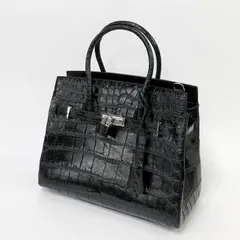 【新品・未使用】本クロコダイルレザー使用 高級ハンドバッグ（ヒマラヤ002） 新品・未使用】本クロコダイルレザー使用 高級ハンドバッグ