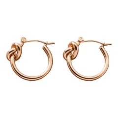 【ピンクゴールド × ピアス】[Cream dot. クリームドット公式] ピアス レディースステンレス製 フープ 金属アレルギー つけっぱなし サージカルステンレス クロッシング ノット 結び目 メタル 大人