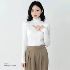 ニット トップス レディース 秋冬 ハイネック クルーネック リブ セクシー カジュアル セーター 柔らかい 長袖 ニットセーター ニットトップス 暖かい 無地 ant4y643359