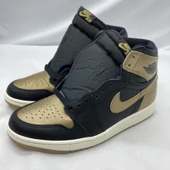 【中古】NIKE AIR JORDAN 1 RETRO HIGH OG Black and Gold サイズ27.5cm DZ5485-071 ナイキ エアジョーダン[19]